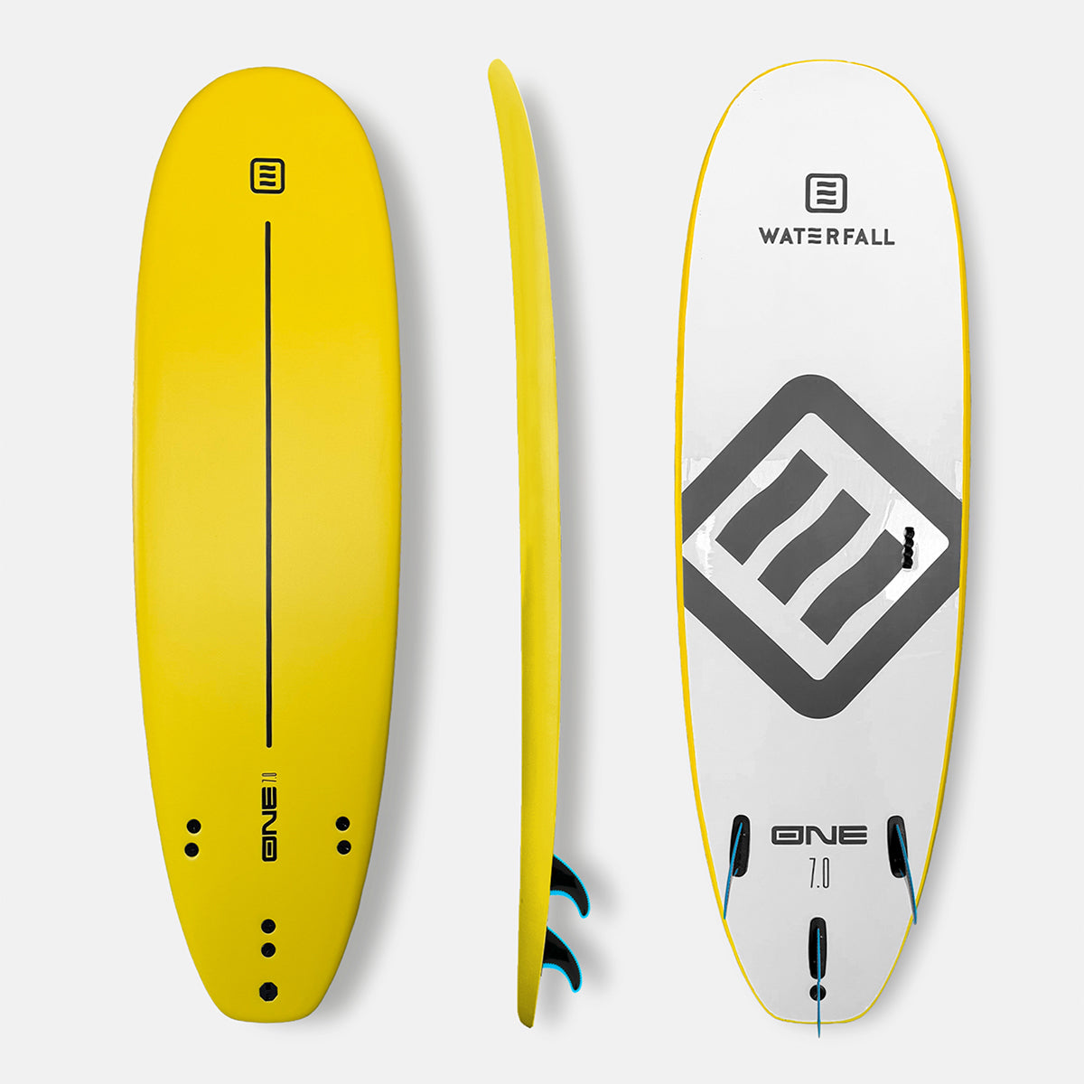 Surfboard Waterfall One 7″ Yellow