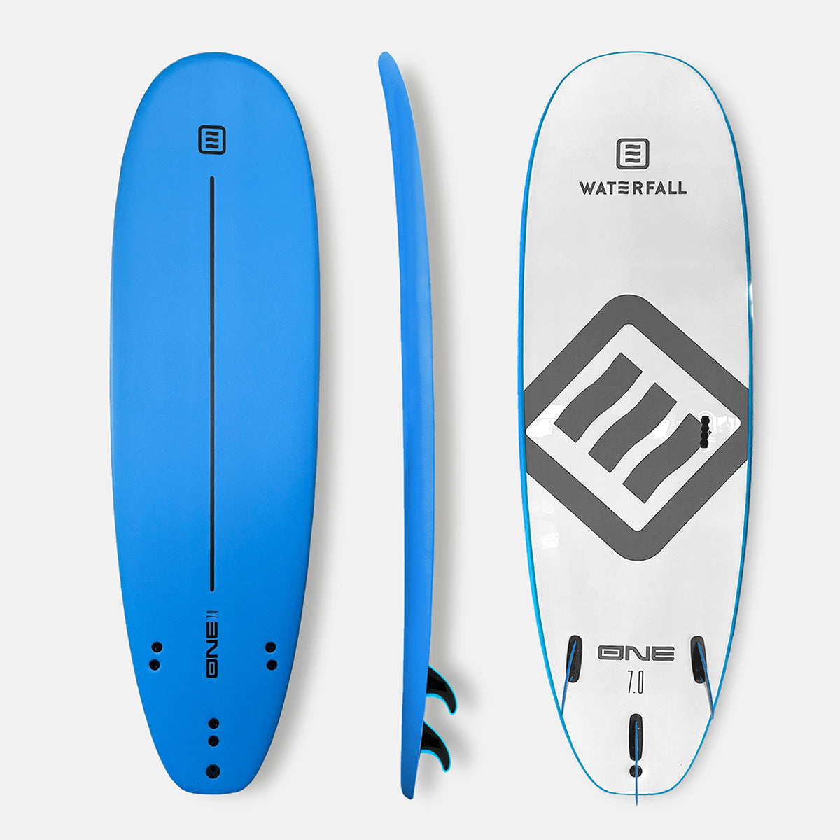Surfboard Waterfall One 7″ Blue